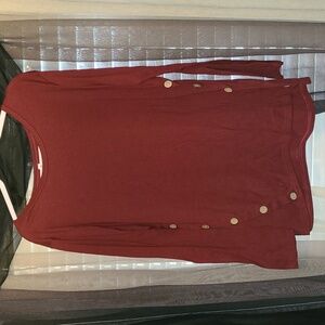 Dearcase Size 2XL Burgandy Button Side Top